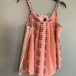 Two 2, Trendy Pink & White Patterned Women's Tops, Size Small